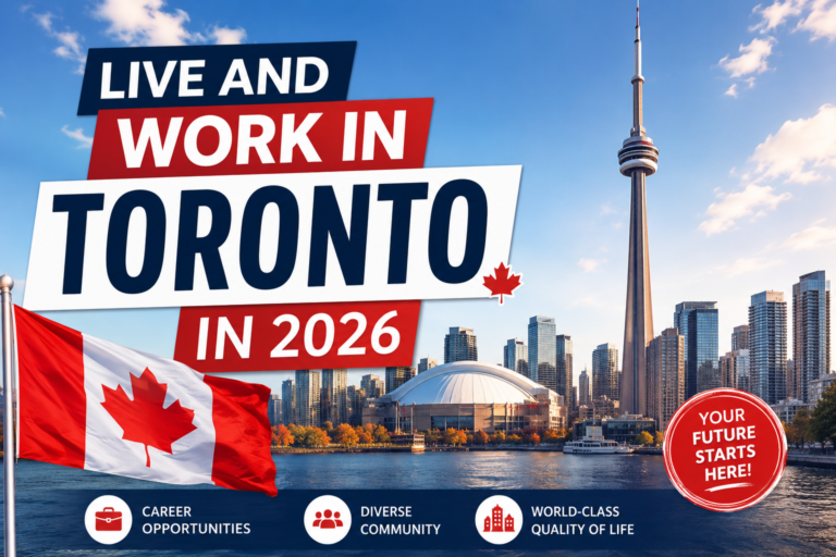 Toronto skyline for people planning to live and work in Toronto